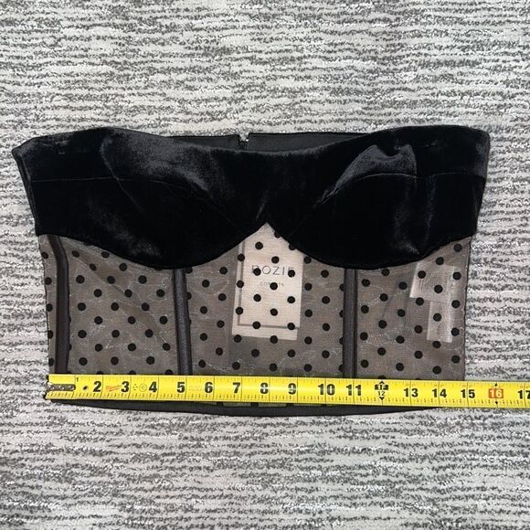 NWT ROZIE CORSETS Strapless Velvet Polka Dot Corset Size 42/ US Large - Picture 8 of 16